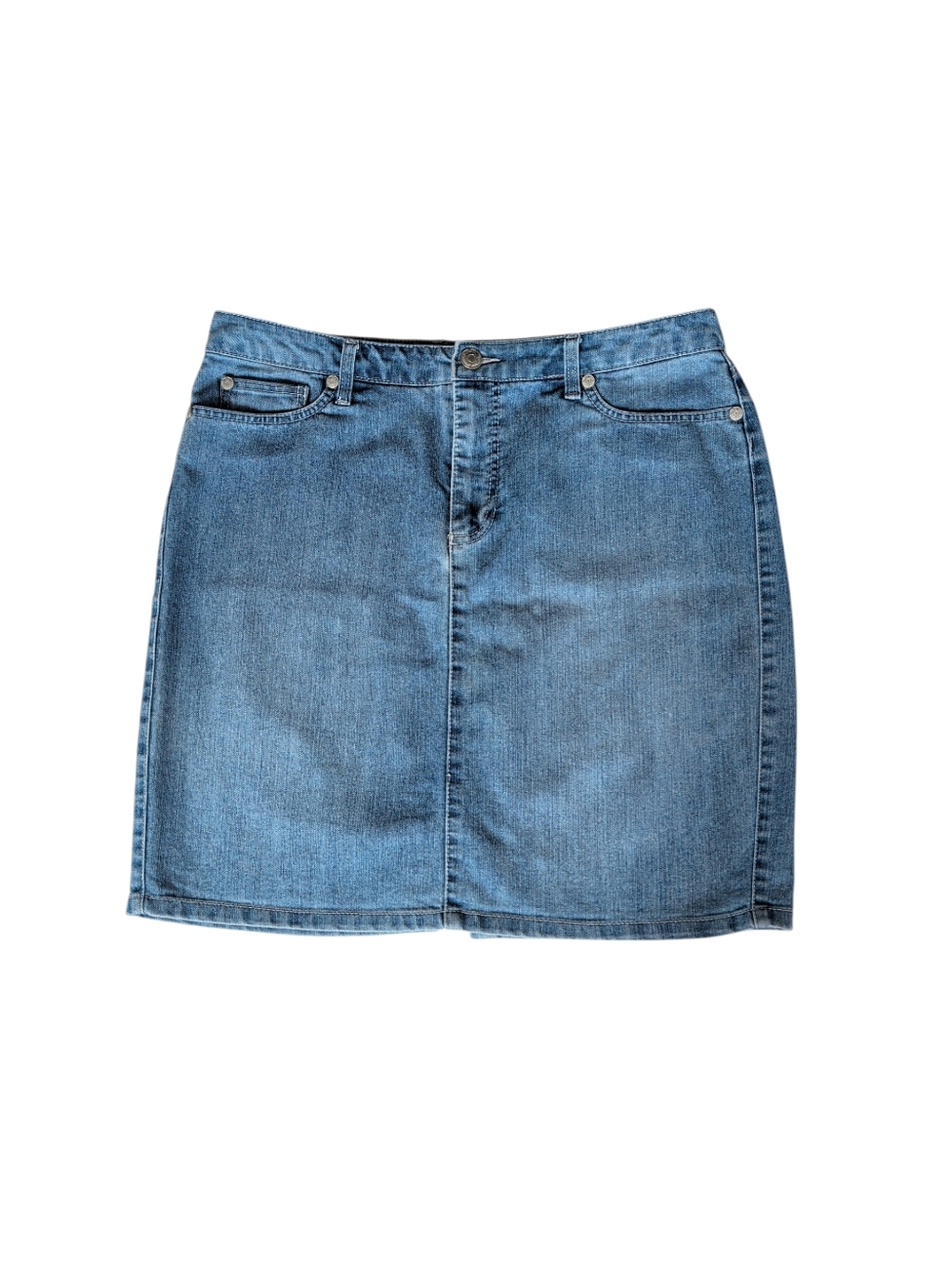 Nine West Vtg. America "Parade Skirt" Denim Jean Skirt 14/32 Blue Pockets